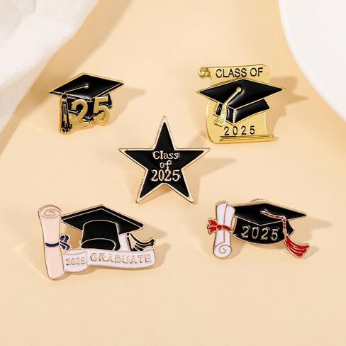 2025 Graduation Brooch Pin Graduation Cap Enamel Badges Class of 2025 Graduation Pins Last Day of School Teacher Students Graduation Gifts in Saudi Arabia