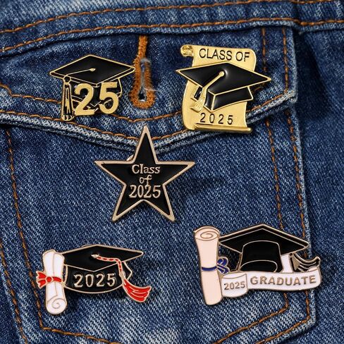 2025 Graduation Brooch Pin Graduation Cap Enamel Badges Class of 2025 Graduation Pins Last Day of School Teacher Students Graduation Gifts in Saudi Arabia