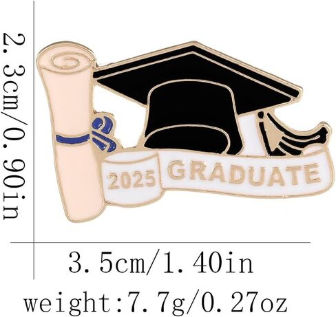 2025 Graduation Brooch Pin Graduation Cap Enamel Badges Class of 2025 Graduation Pins Last Day of School Teacher Students Graduation Gifts in Saudi Arabia
