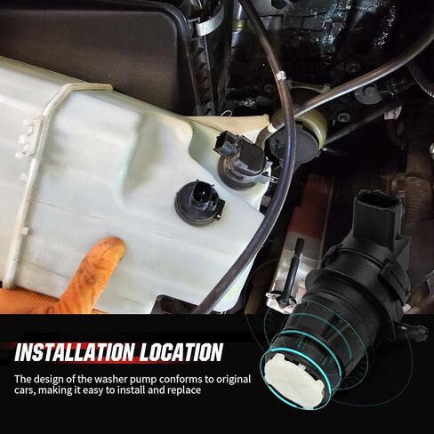 مضخة غسيل الزجاج الأمامي من OTUAYAUTO - بديلة لسيارة Chevy Silverado 1500، 2500، 3500، GMC Acadia، Sierra 1500، 2500، 3500، المصنع الأصلي OEM: 22999423، 84518407 مضخة سائل الغسالة مع حلقة معدنية in Kuwait