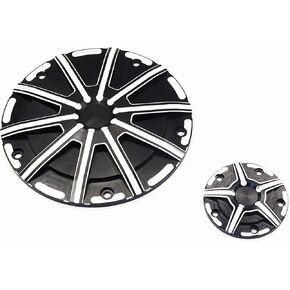 Black Derby Cover and Timer Timing Engine Cover for Harley Road King Dyna Softail Electra Glide 1996-2013 CNC-02