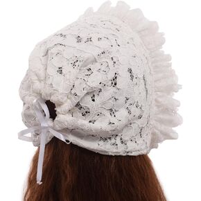 Graceart Pilgrim Bonnet Hat Maid Cosplay Costume Associory White