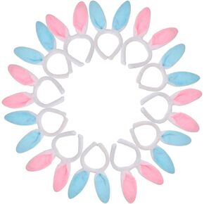 Veylin 12pcs Plush Brunny Ears Beads ، Props Photo Photo Rabbit Bink و Blue Adbit