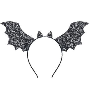 L'VOW Women Bat Wing Headband Devil Headdress Bat Wing Headpiece Halloween Fancy Cosplay Costume (Black)