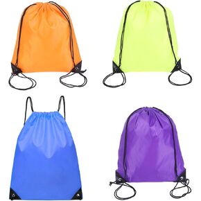 YIKANGHENG Drawstring Backbag, 4 Pcs 17.7 Inch x 11.8 Inch Strength Cloth Bag for Sports, Mountaineering, Travle and Outdoors (purple, blue, orange, green)