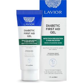LAVIOR Diabetic First-Aid Gel 1oz – Speeds Healing for Cuts, Scrapes, Burns & Minor Injuries, Physician Recommended, Clinically Proven, Hypoallergenic, Infection Prevention & Pain Relief