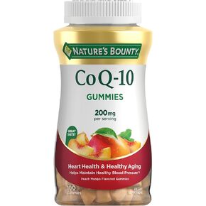 Nature's Bounty CoQ10 Gummies, Supports Heart Health, CoQ10 200mg, Peach Mango Flavor, 100 Count
