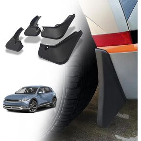 Bestevmod for Ioniq5 Mud Flaps Splash Guards (مجموعة من 4) مع إكسسوارات الأجهزة Mudfalps حماية الأوساخ لا حاجة لحفر ثقوب متوافقة مع 2024 2023 2022 2021 Hyundai Ioniq 5 ملحقات