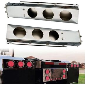 New Stainless Steel 30" Mud Flap Hanger with Light Cutouts Spring Loaded 2-1/2" Pattern Bolt Spacing Light Cutout 4" Length 30" for Freightliner Kenworth Peterbilt