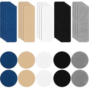 30Pcs Shoe Patches for Holes, Self-Adhesive Rectangular Round Shoe Heel Repair Hole Patch for Sneakers Leather Shoes