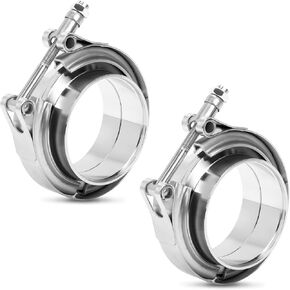 V Band standard Clamp Butt Joint 304 Stainless Steel Band Lap Joint Band Clamp Stainless Steel for Pipes Silver (1, 2.5 inch)