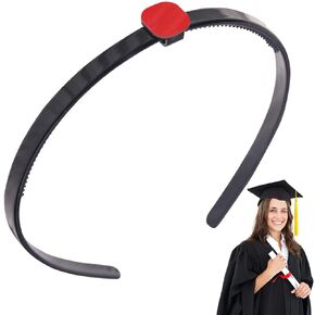 Totelux Black Graduation Cap Headband Insert Grad Cap Holder Hairband Graduation Hat Fixed Hair Accessories for Graduates Students Women Men