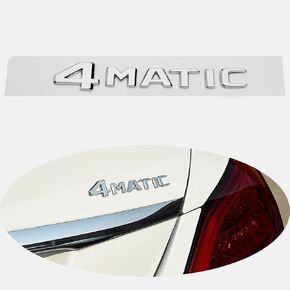 4-Matic Emblem 3D ABS Trunk Logo Decoration Gift (Chrome Silver) متوافقة مع ملحقات MER-CED-ES-BE-NZ (A1)