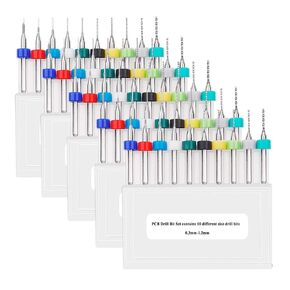 Sunxeke 50pcs PCB Drill Bits Set Dremel Drill Bits Spiral Flute Carbide 0.3mm-1.2mm for PCB Circuit Board Stone Dremel Jewelry Making etc.