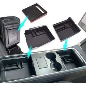 3PCS Center Console Organizer Compatible with 2024 Tesla Model 3 Holder Armrest Hidden Storage Box For Refresh Console Upgraded Accessories
