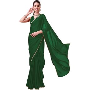 تشاندراكالا الحدود الفاخرة للنساء بدون بلوزة قطعة هندية (1444-P) in Kuwait