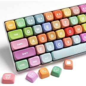 أغطية المفاتيح اليابانية - أغطية مفاتيح BOW 75 بالمائة، أغطية مفاتيح XDA PBT باللون الأبيض صبغ التسامي، مجموعة أغطية مفاتيح لوحة المفاتيح المخصصة للوحة المفاتيح الميكانيكية 61/64/68/84/87/100/104/108 Cherry MX - أبيض/أسود in Kuwait