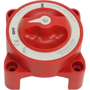 Marine Battery Disconnect Switch 350A 48V 2 Gear Stud Red Strong Safety for RV Marine Automotive Battery (9003E)