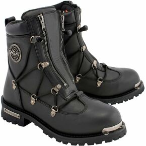 Milwaukee Leather Mens Motorcycle Boots, Black, 12 US