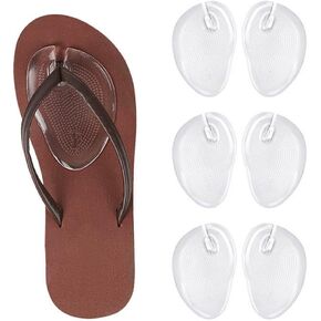 3PAIR SILICONE GEL THONG SANDAL CUSHIONS PAD FLIP FLIP FLOP anti-wear toe exertors lonslip inlip forfoot cushion (clear)