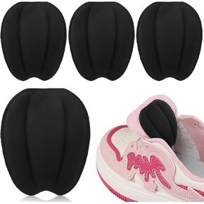 EMVANV 2 Pairs Shoe Tongue Pad,Heel Pads Replacement Shoe Filler Invisible Forefoot Cushion Mat Self Adhesive Tongue Pads for a Variety of Shoes Sneakers, Casual Shoes and High Heels(Black)