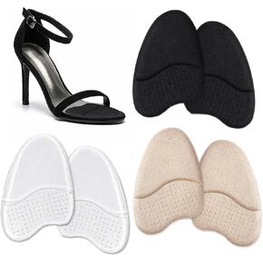 Metatarsal Pads for Women, 3 Pairs Anti-Sliding Foot Pads for Open Toe Shoes Ball of Foot Cushions Forefoot Pads for Women High Heel Shoe Pads Cushion Inserts Reduce Foot Slip (3colors, 3pairs)