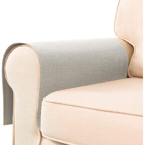 Guken Armrest Covers for Arms, Sofa Arm Covers for Living Room Loveseat Sofa Couch Recliner Armchair Slipcover Sofa Arm Protector for Pets, Set of 2 Textured Linen Woven Look Flat Edge, Champagne