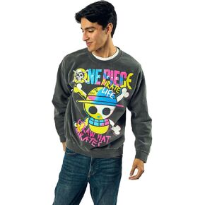 Bioworld One Piece King Of The Pirates Adult Unisex Potassium Washed Crew Neck Long Sleeve Sweatshirt