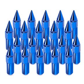 muge racing M12 x 1.5 Spike Lug Nuts 20 PCS, Electrophoretic Coating Wheel Lug Nut with Pointed Cap, Weather Resistant Lug Nut Set for Ford, Toyota, Honda, Chevrolet, Nissan, Mazda and More, Blue in Kuwait