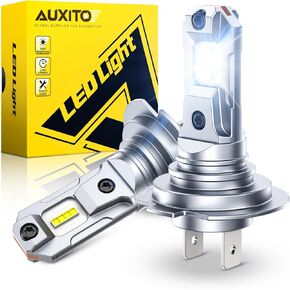 AUXITO Upgraded H7 Bulbs, 1:1 Halogen Size, 6500K White Super Bright, H7LL LED Bulbs for Fog Light, No Adapter Required, Non-polarity, Easy Plug-N-Play Installation, Pack of 2