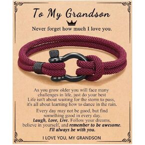VIMIEW To My Son Grandson Nephew Bracelet Gifts Men's Inspirational Bracelet for Birthday Confirmation Graduation Back to School Christmas Gifts.