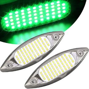 HUSUKU 5.6 بوصة LED أضواء مجاملة بحرية، SOOP3 P3-1 51LED 1800LM IP68 نوع المكوك القارب رافدة سطح الضوء لليخوت العائمة كاياك ستيرن الداخلية تحت الماء مقصورة سطح السفينة الصيد (2PCS أبيض) in Kuwait