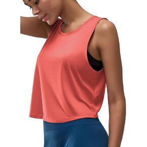 Women's Back-Knotted Workout Crop Tank Tops Athletic Sleeveless Cute Gym Shirts Running