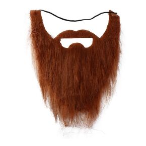 Vctitil 1/4 Pcs Fake Mustache and Beard Fake Long Moustache Party Cosplay Facial Hair Disguise Accessories Costume Accessory,with Adjustable Elastic Rope(Brown), size