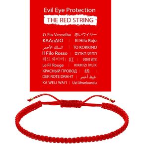 San Benito Bracelet - Red String Evil Eye Bracelet for Women and Men, Adjustable Protection Thread with Waterproof Nylon - Good Luck Amulet, Strength, Power, Red Thread for Love, Energy, and Long Distance Contact