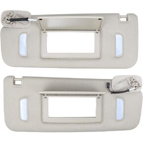 Left Driver & Right Passenger Sun Visor fit for 2007 2008 2009 2010 2011 2012 2013 2014 Chevy Suburban 1500 2500 Avalanche Tahoe GMC Sierra Yukon XL Cadillac Escalade Replaces 22850306 22850310, Gray