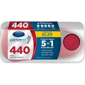 Custom Fit Orthotics 3/4 Length Inserts CF 440, Arch Support Insoles for Men Women, Get Clinically Proven All-Day Relief from Lower Back, Knee, Plantar Fasciitis & Heel Pain, Achy Feet