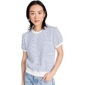 English Factory Women's Stripe Terry Puff Sleeve Sweatshirt