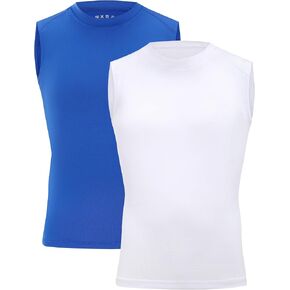 Youth Sleeveless Compression Shirt Boys Athletic Tank Tops Kids Basketball Football Undershirt