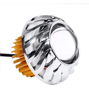 LED Motorcycle Headlights Bulb Motorcycle Headlight LED Projector Lens Single Halo Angel Devil Eye Spot Light Hi/Low Beam (white)