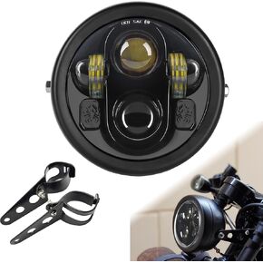 المصباح الأمامي للدراجات النارية 5.75 بوصة LED LED مع DRL أبيض DEBER AMBER SIGNAN