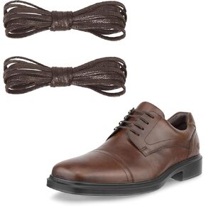 3mm Thin Flat Waxed Shoelaces for ECCO Oxfords Shoes, 1/8" Cotton Business Dress Shoe Laces Replacement Strings