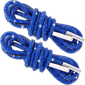 2pcs Glitter Rhinestone String, Bling Crystal Hoodie Drawstring, Shiny Round Shoe Laces