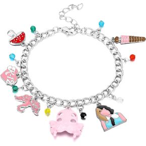 Pink Crying Charm Bracelet Portals Mask Pendant Bracelet Fashion Fans Gift Gothic Music Themed Jewelry for Women