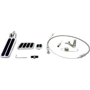 Universal Floor Mount Throttle Pedal with 36" Throttle Cable, Return Spring Kit, Billet Aluminum Throttle Assemblies and Pedal Pads