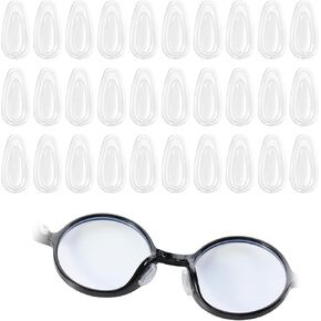 Soft Silicone Adhesive Nose Pads, 15 Pairs Eyeglass Nose Pads, 3.2mm Heighten Anti-Slip Air Chamber Glasses Nose Pad, Clear Adhesive Anti-Slip Nose Pads for Eyeglass Glasses Sunglasses