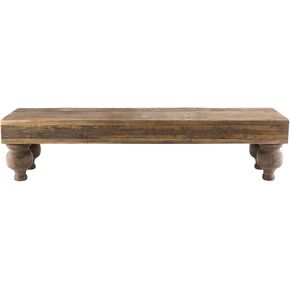 Mud Pie Footed Wood Stand, Brown, 7 1/2" x 32"