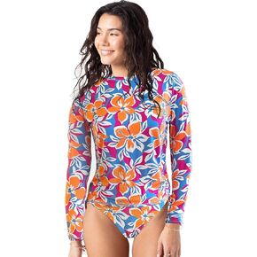 Roxy Women's Rashguard-UPF 50 ، ركوب الأمواج ، المشي لمسافات طويلة ، تسديدة الشاطئ ، اليوغا ، قميص السباحة السريع