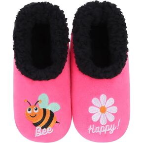 Snoozies Pairables Kids Slipper Socks Non-Skid, Girls and Boys Slippers with Lightweight Sherpa Lining, House Shoes Kids