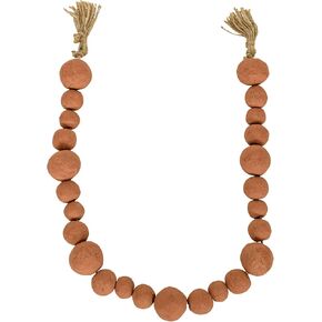 Foreside Home and Garden Bead Garland Terracotta & Jute by Foreside Home & Garden